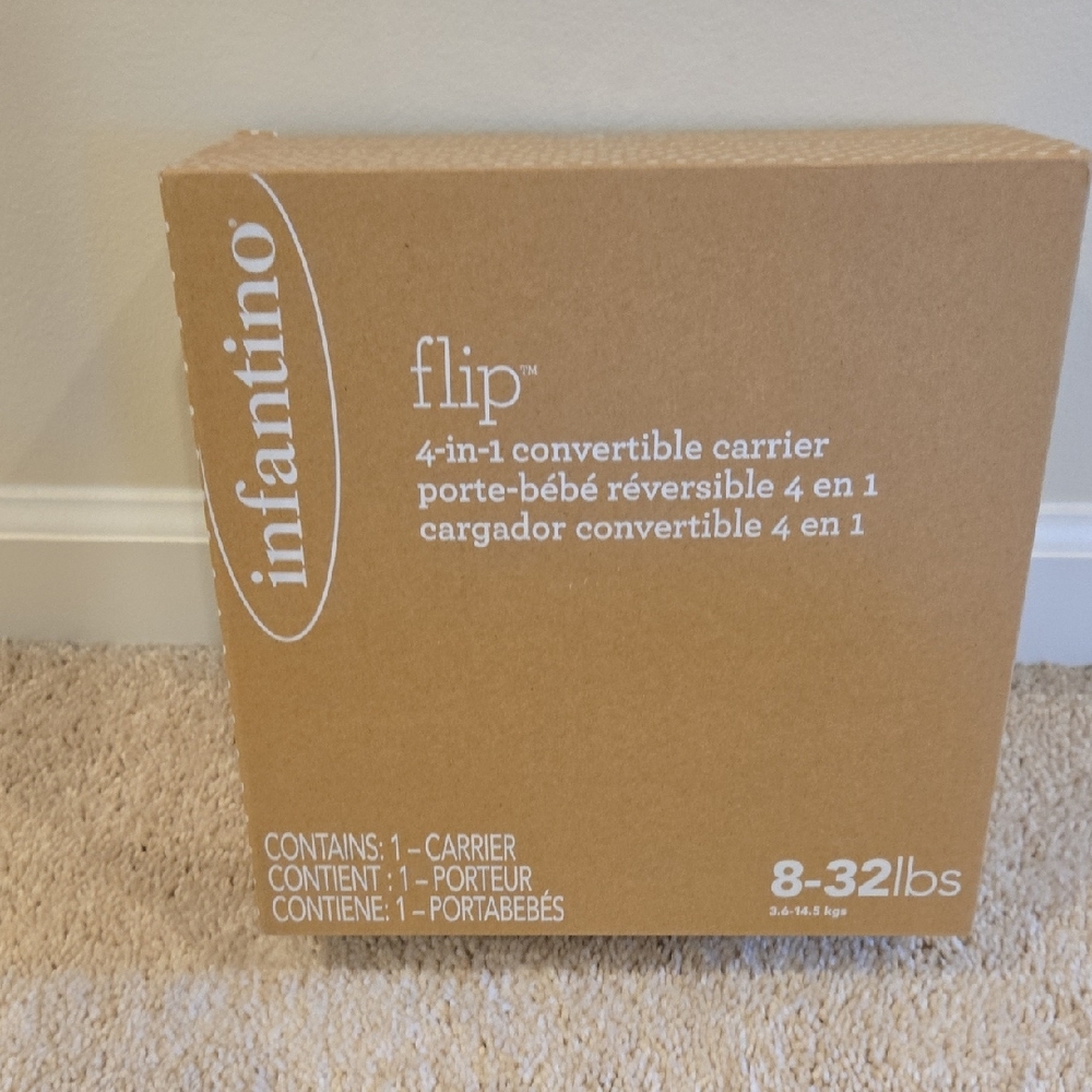 Infantino Flip Convertible Carrier in Brown Box
